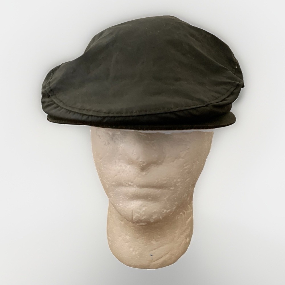 Vintage Shandon Green Waxed Cotton Flat Cap